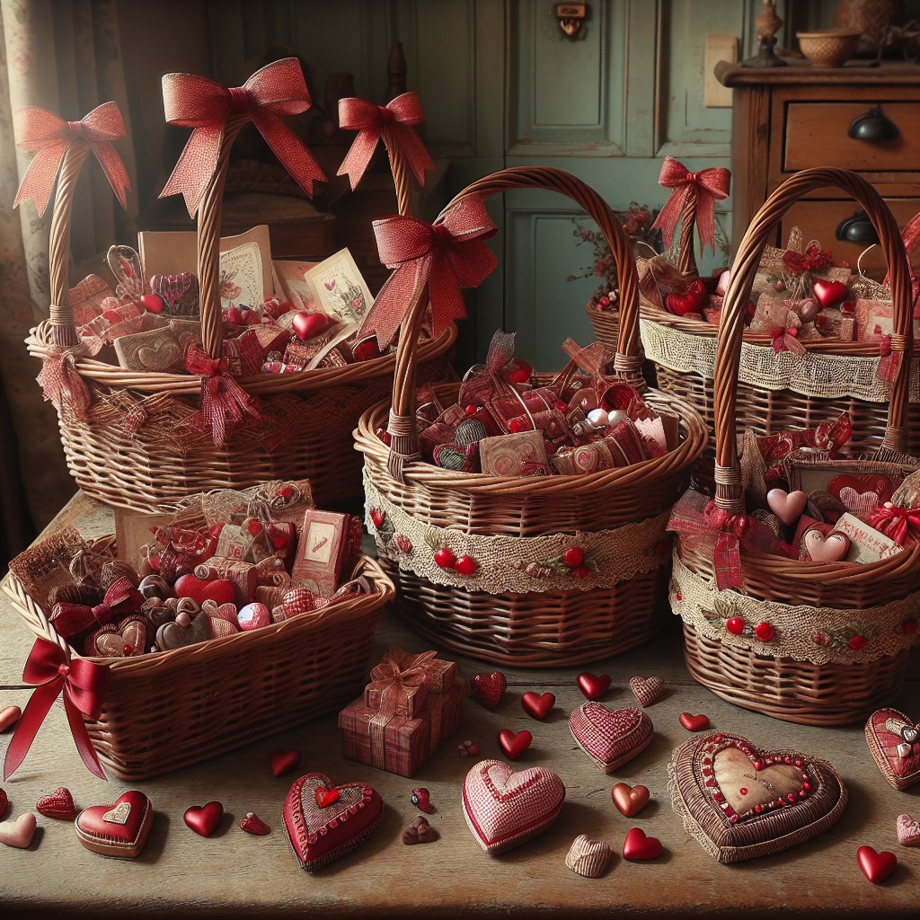 valentines day twine woven baskets