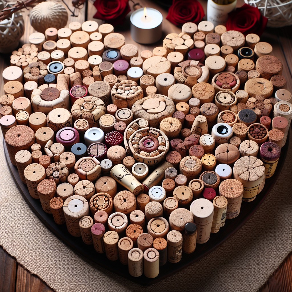 wine cork heart shaped display