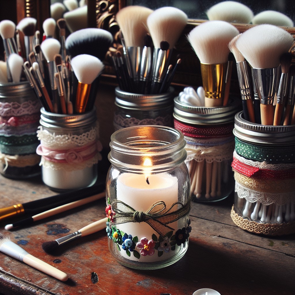 create candle jar vanity storage