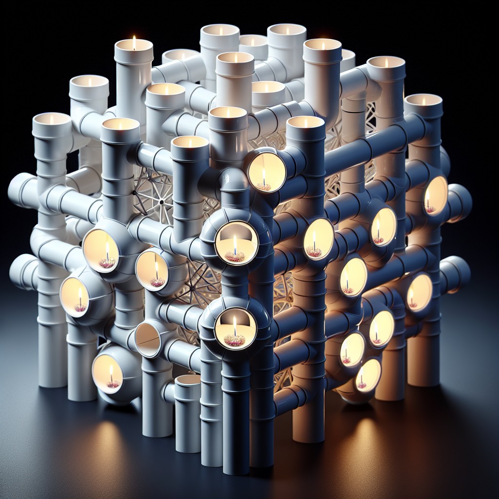 creative pvc pipe candle holder design