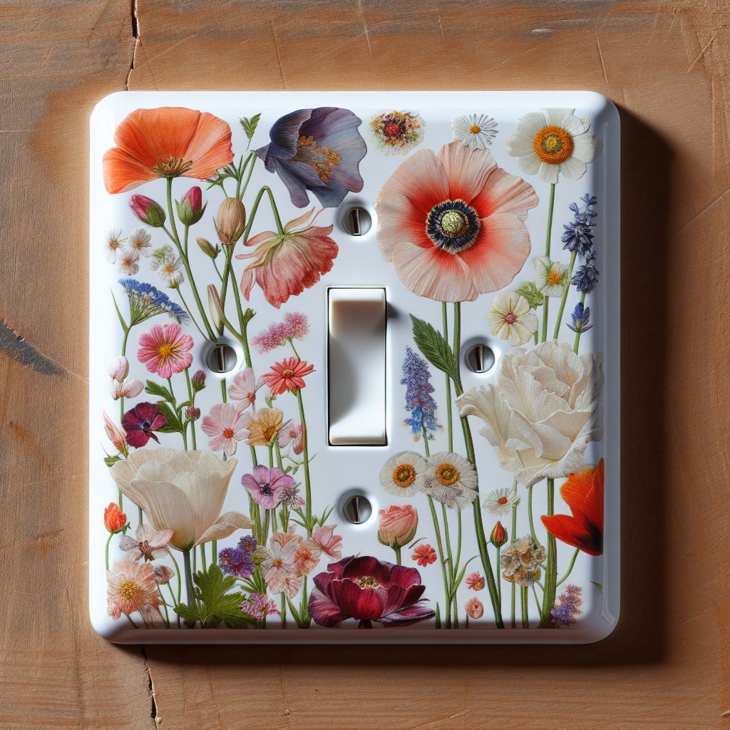 decoupage flower light switch