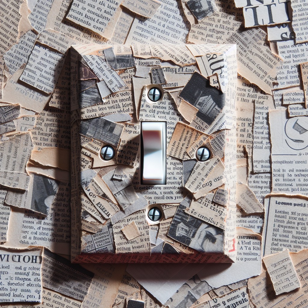 decoupage newspaper light switch cover