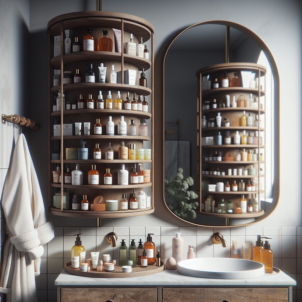 diy beauty product carousel shelf