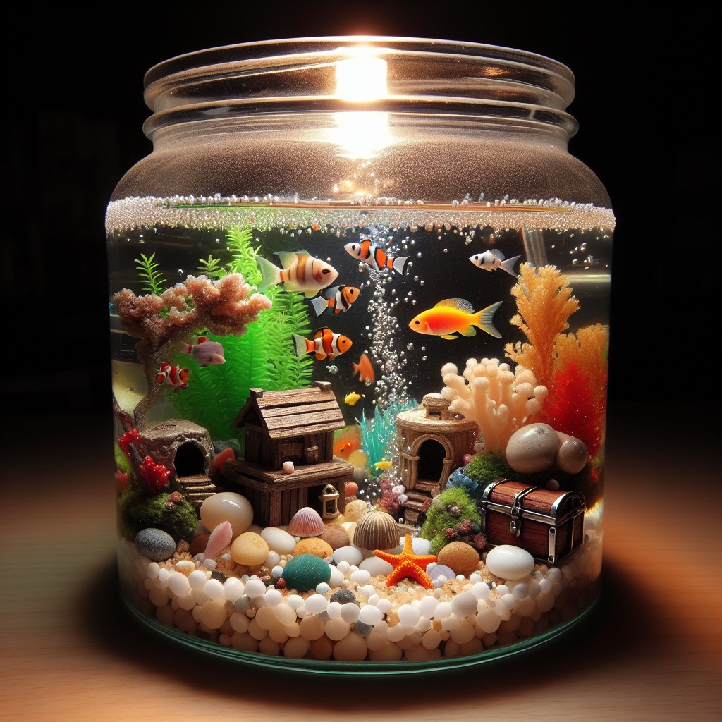 diy candle jar aquarium