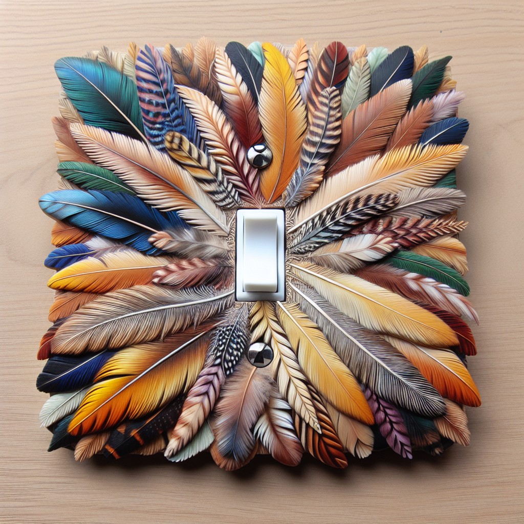 diy feathers light switch cover
