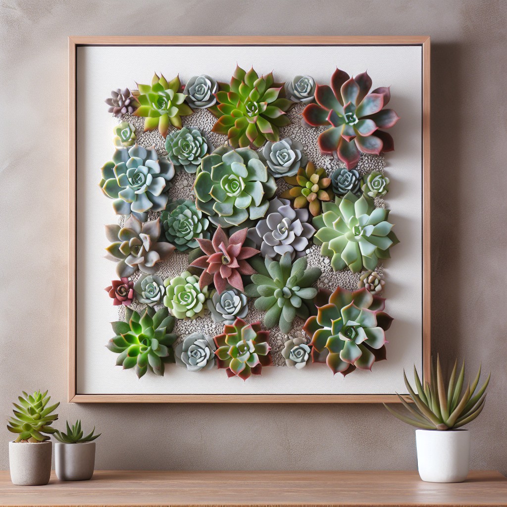 diy framed succulent arrangement as wall art