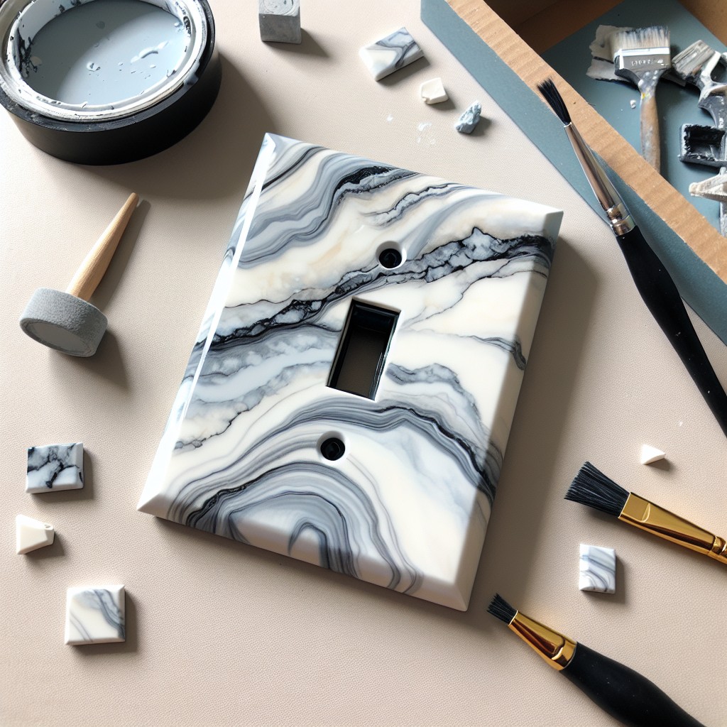 diy marbled light switch cover