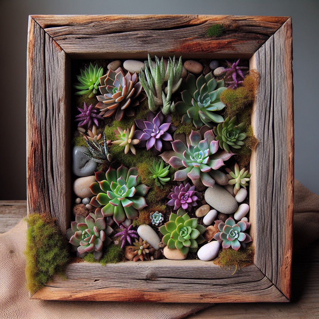 diy succulent frame as a gift idea