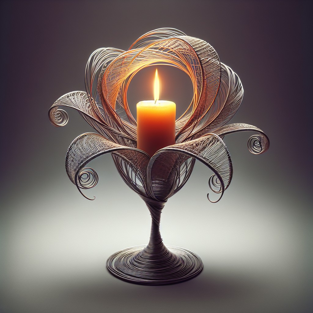 elegant wire wrapped candle holder