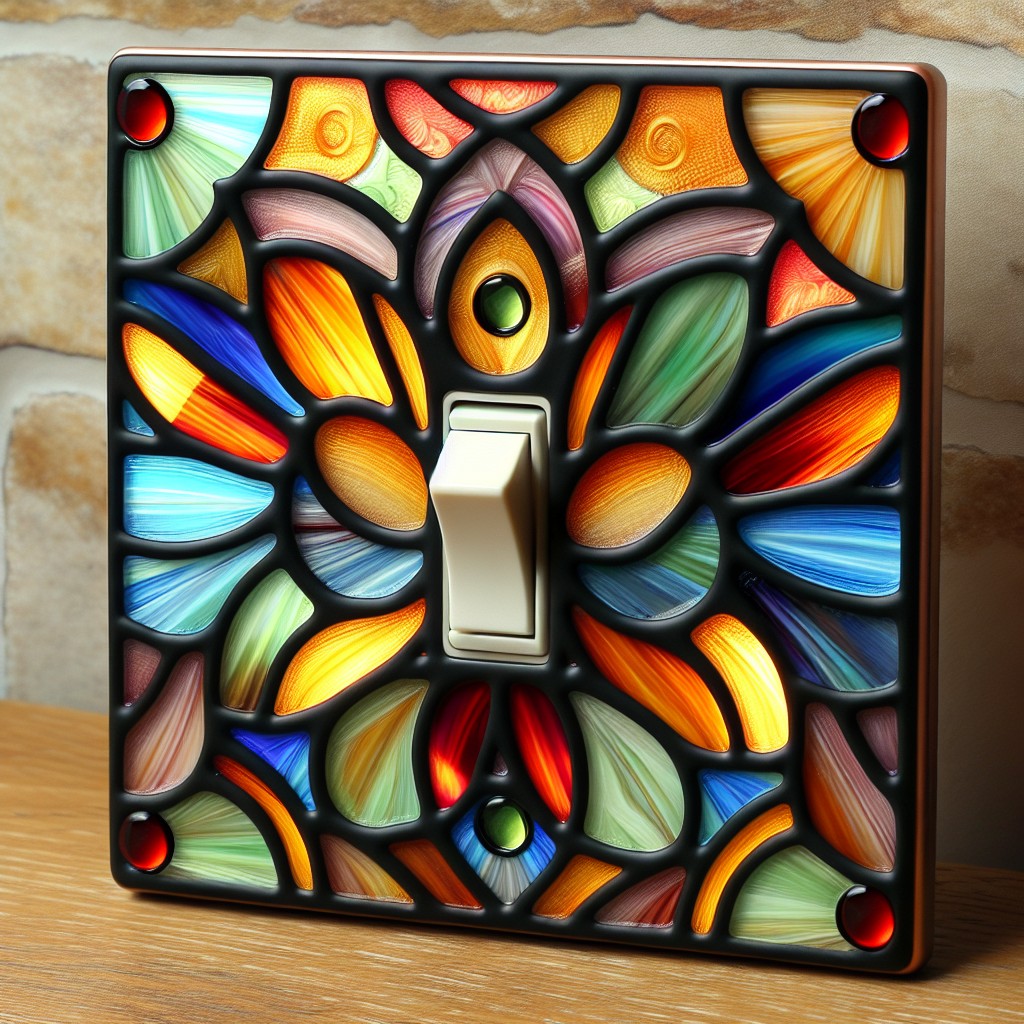 faux stained glass light switch cover