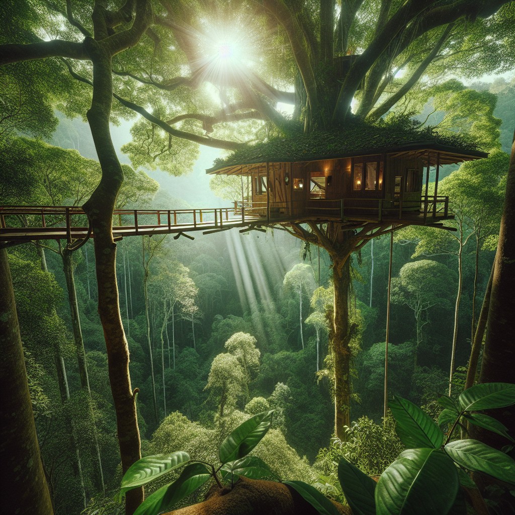 floating canopy treehouse