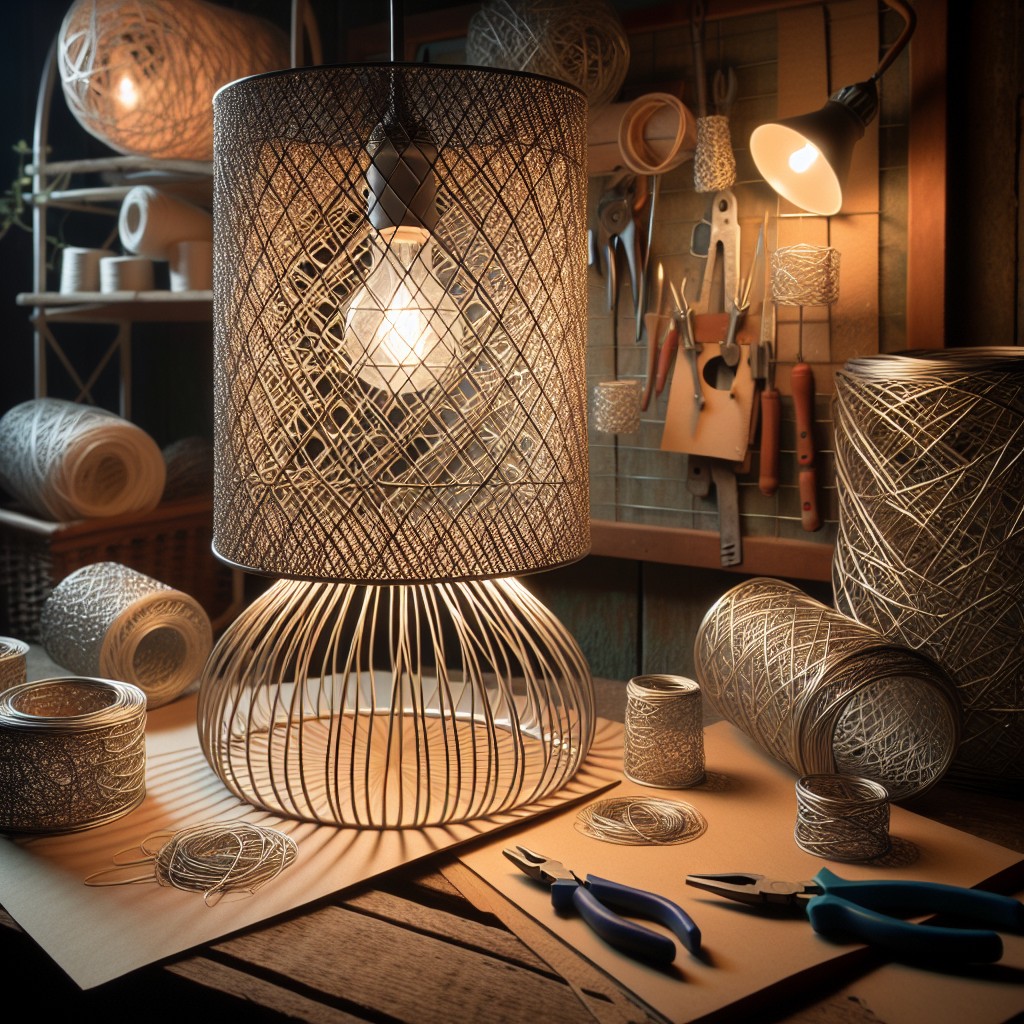 how to make a wire basket lampshade