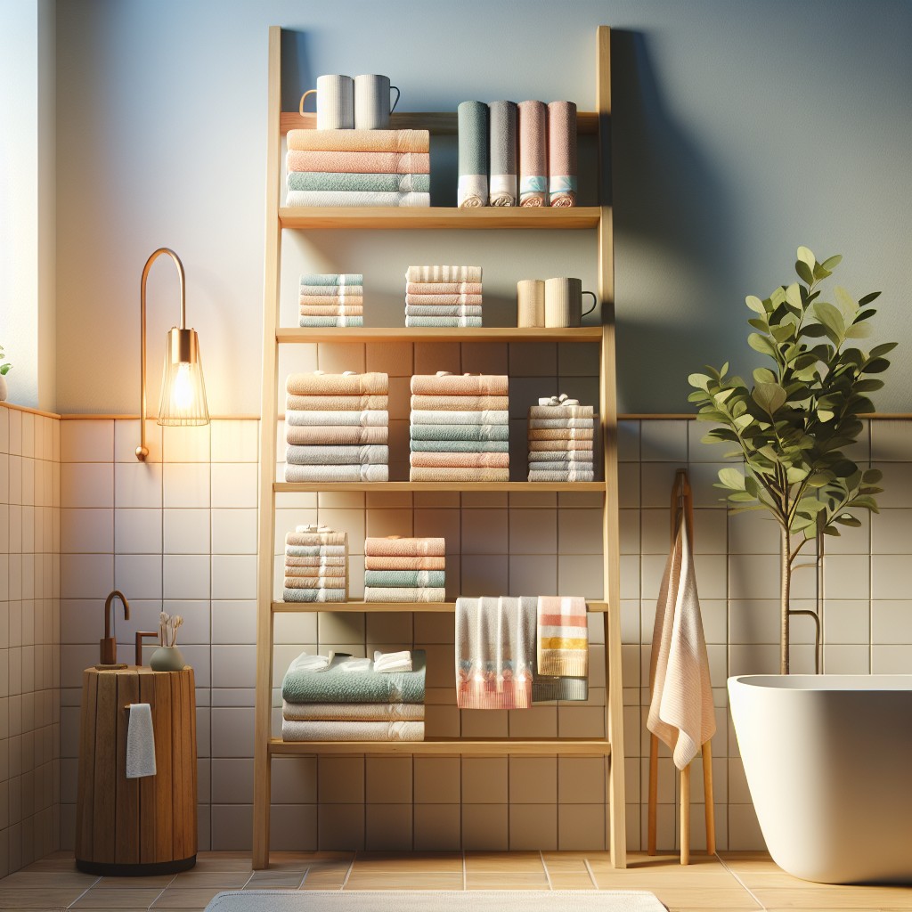 ladder shelf for bathroom linens