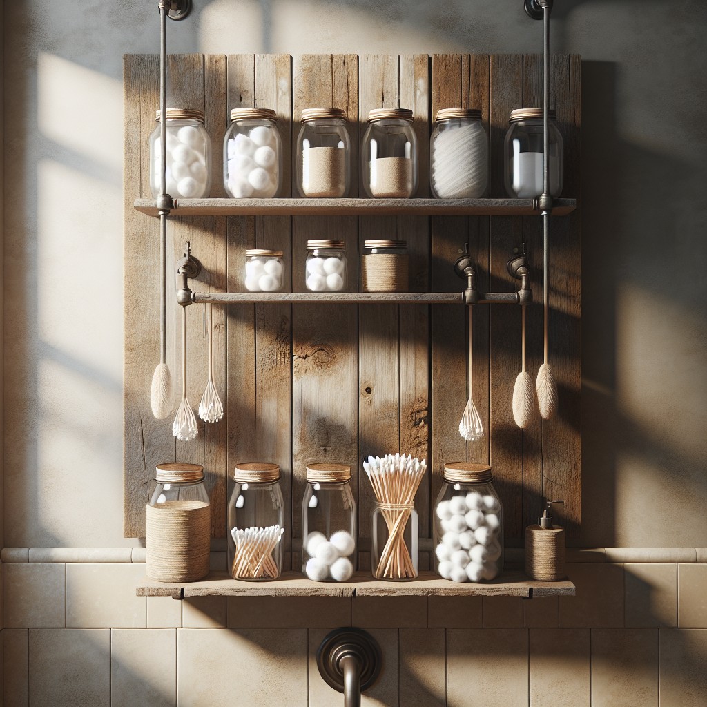 mason jar wall shelf for small items