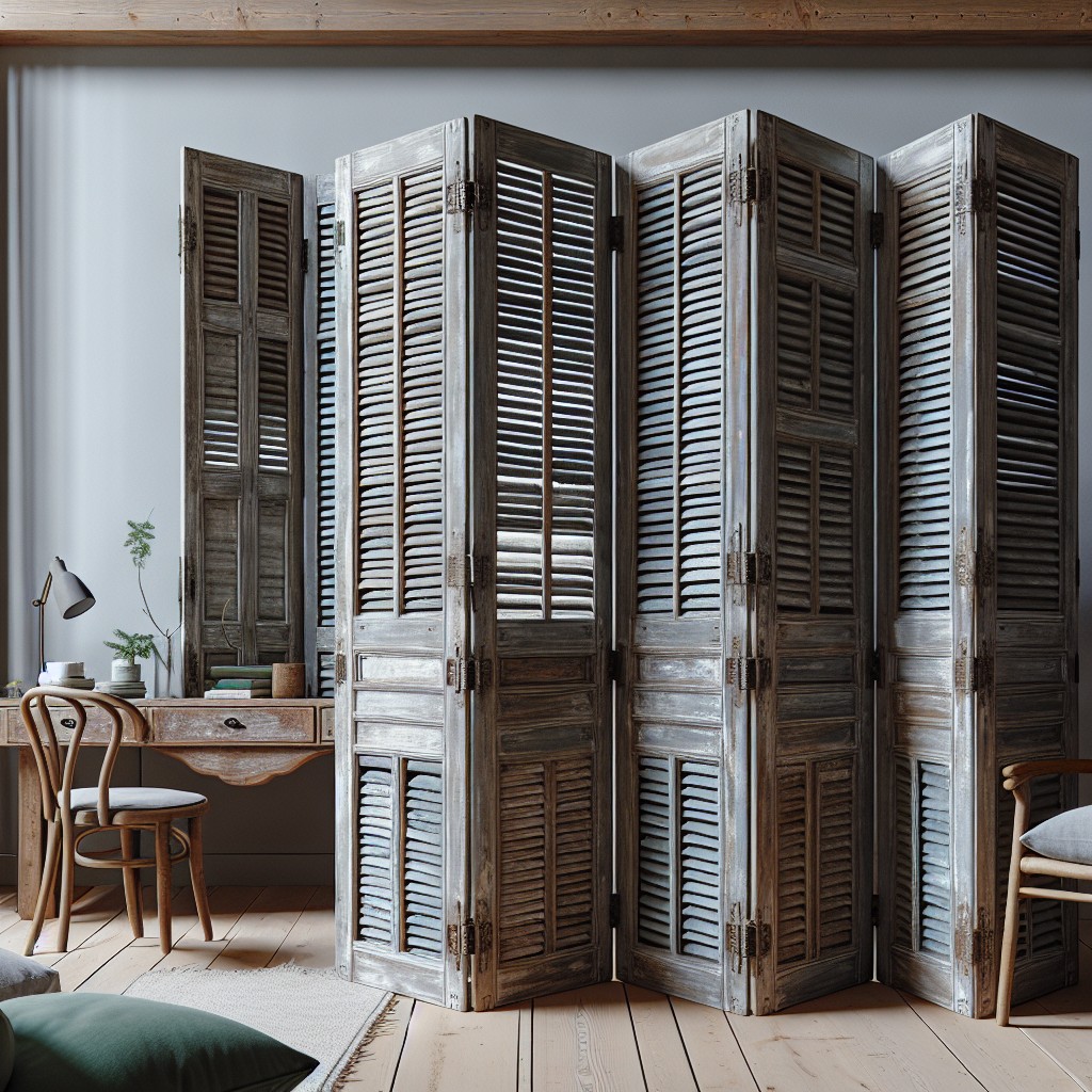 recycled old shutters divider