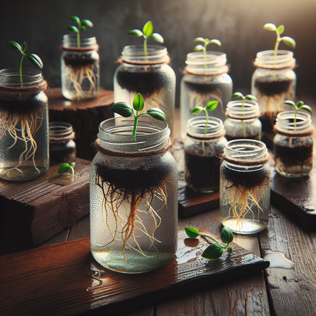 repurpose candle jars as plant propagation station