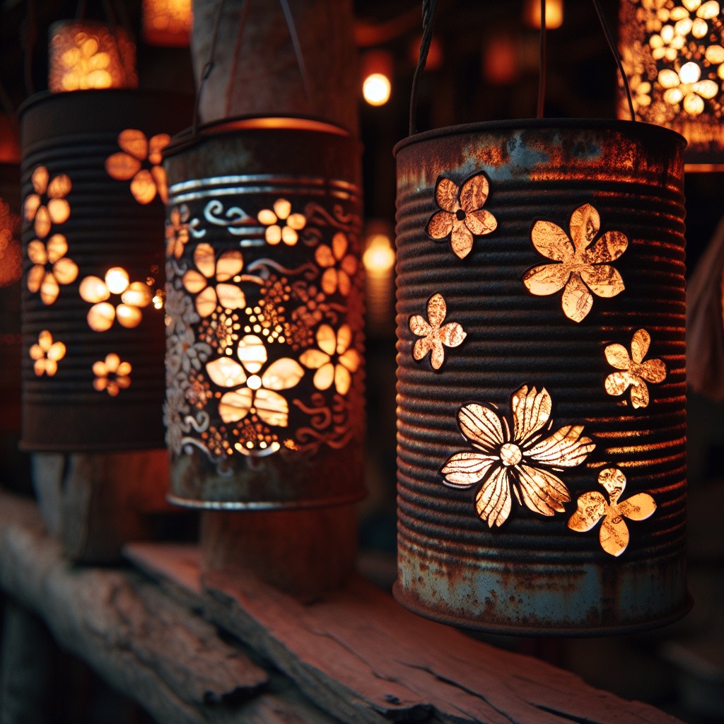 rusty tin can blossom lights