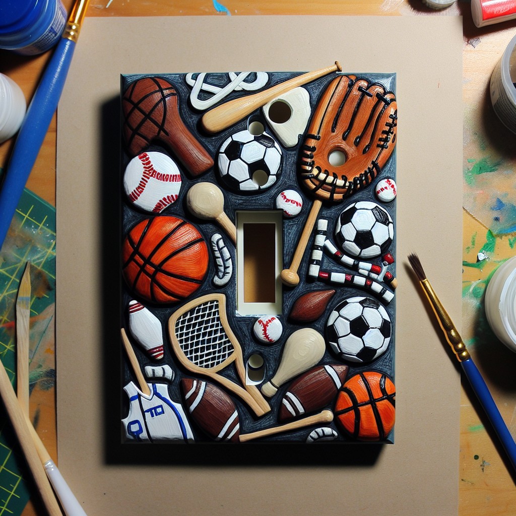 sports themed light switch cover