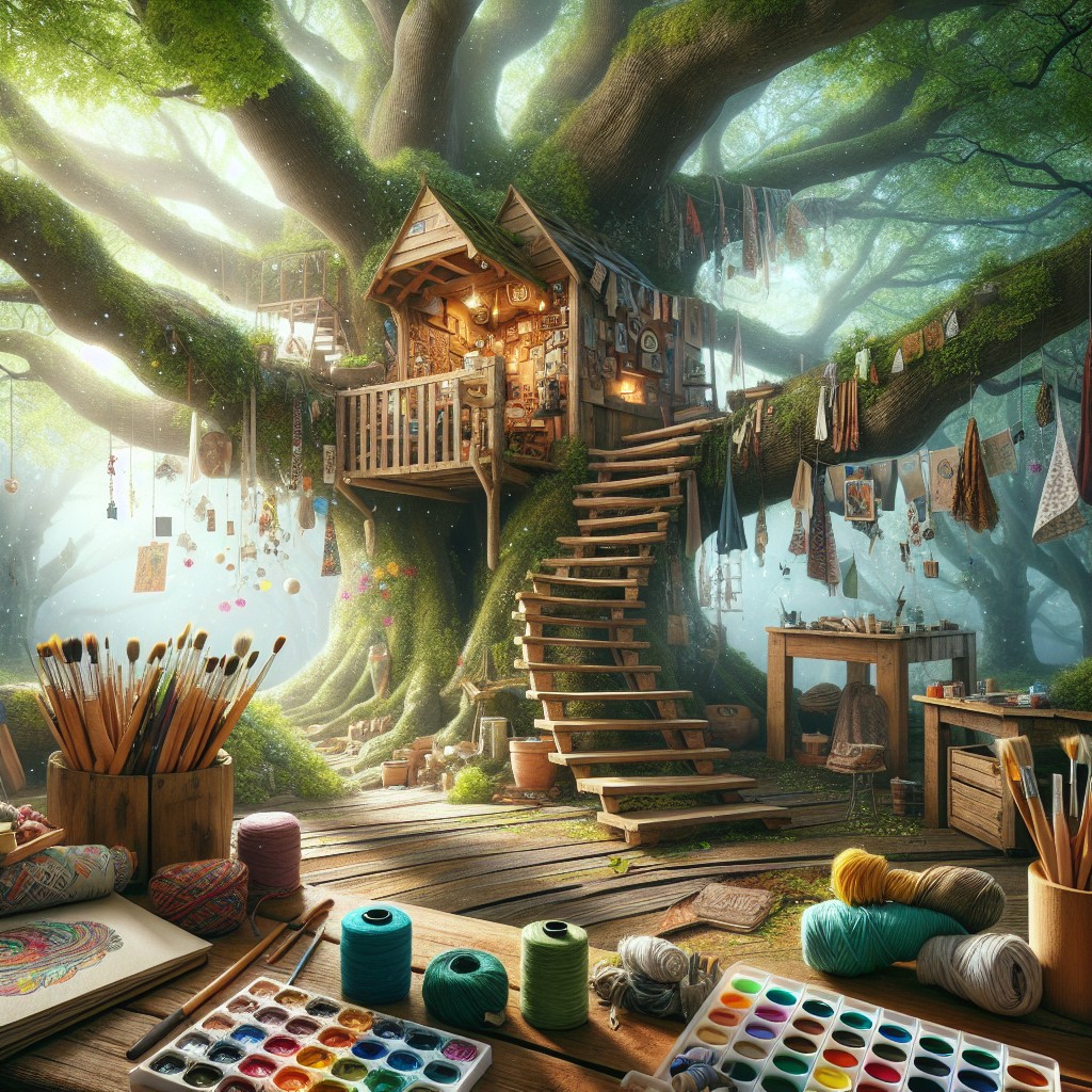 treehouse craft space for artistic projects