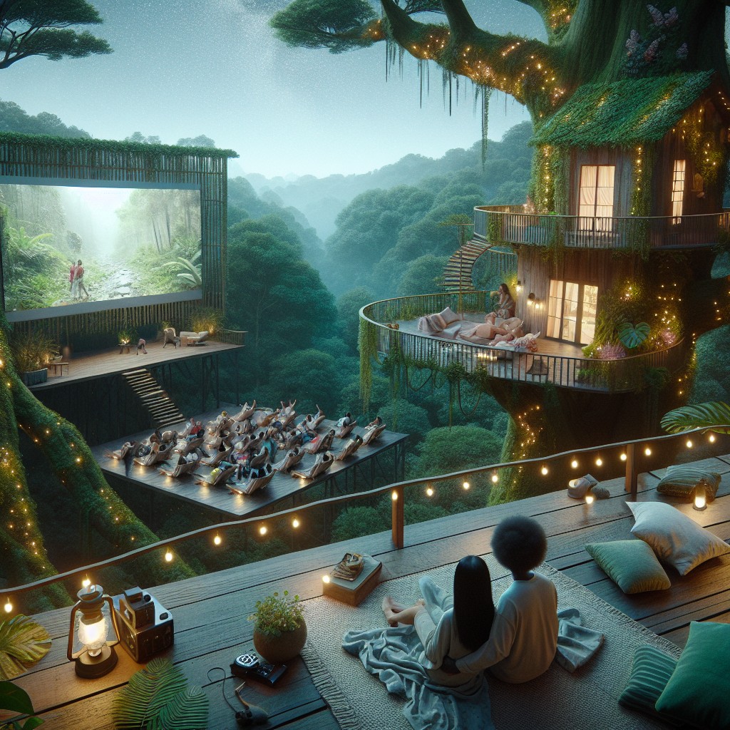 treehouse with an outdoor theater