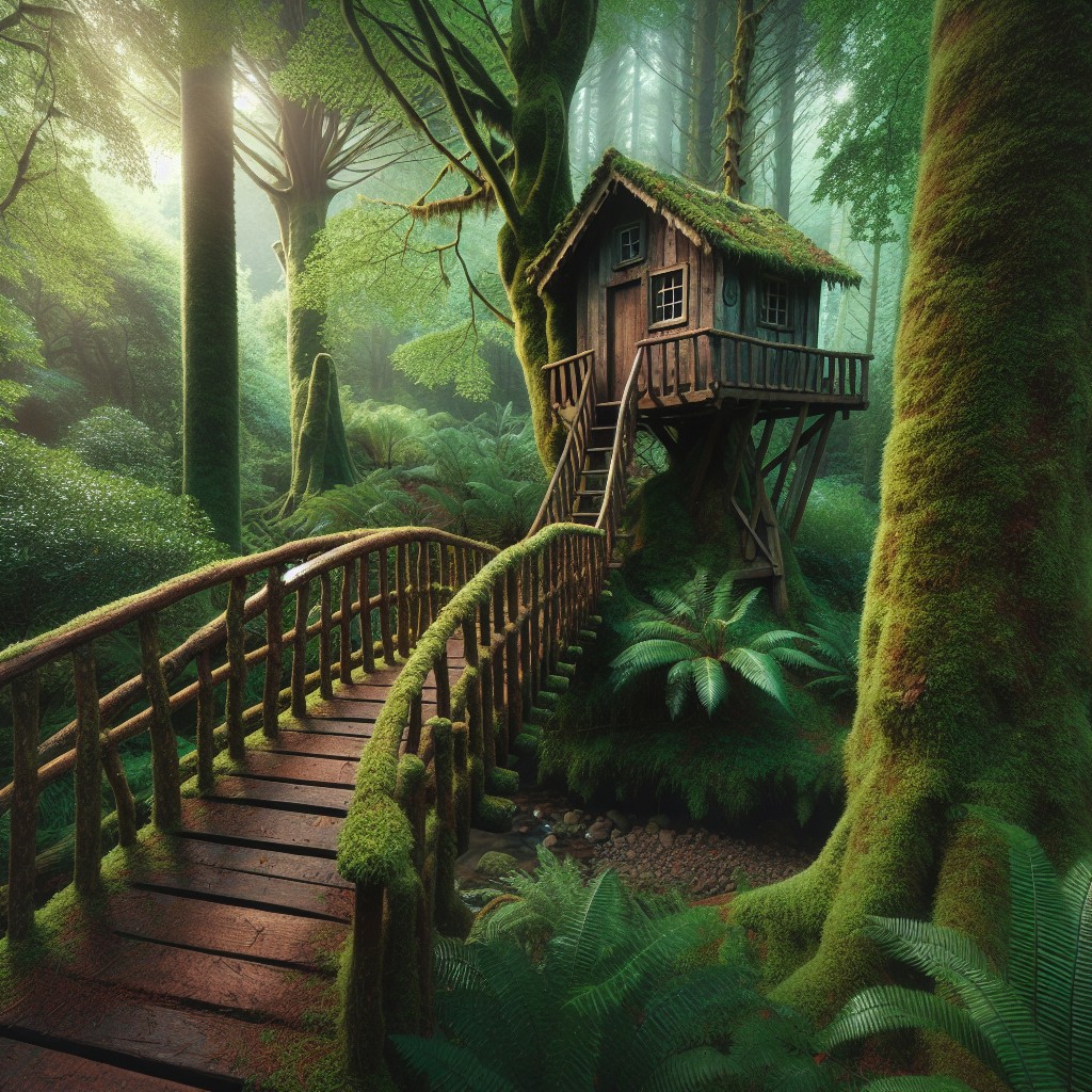 treehouse with bridge access