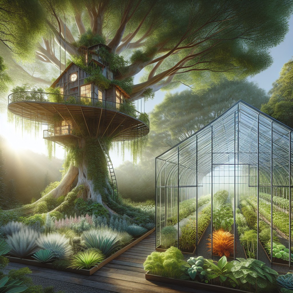 treehouse with greenhouse attachment