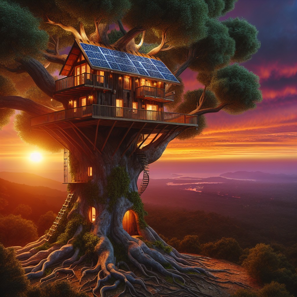 treehouse with solar energy
