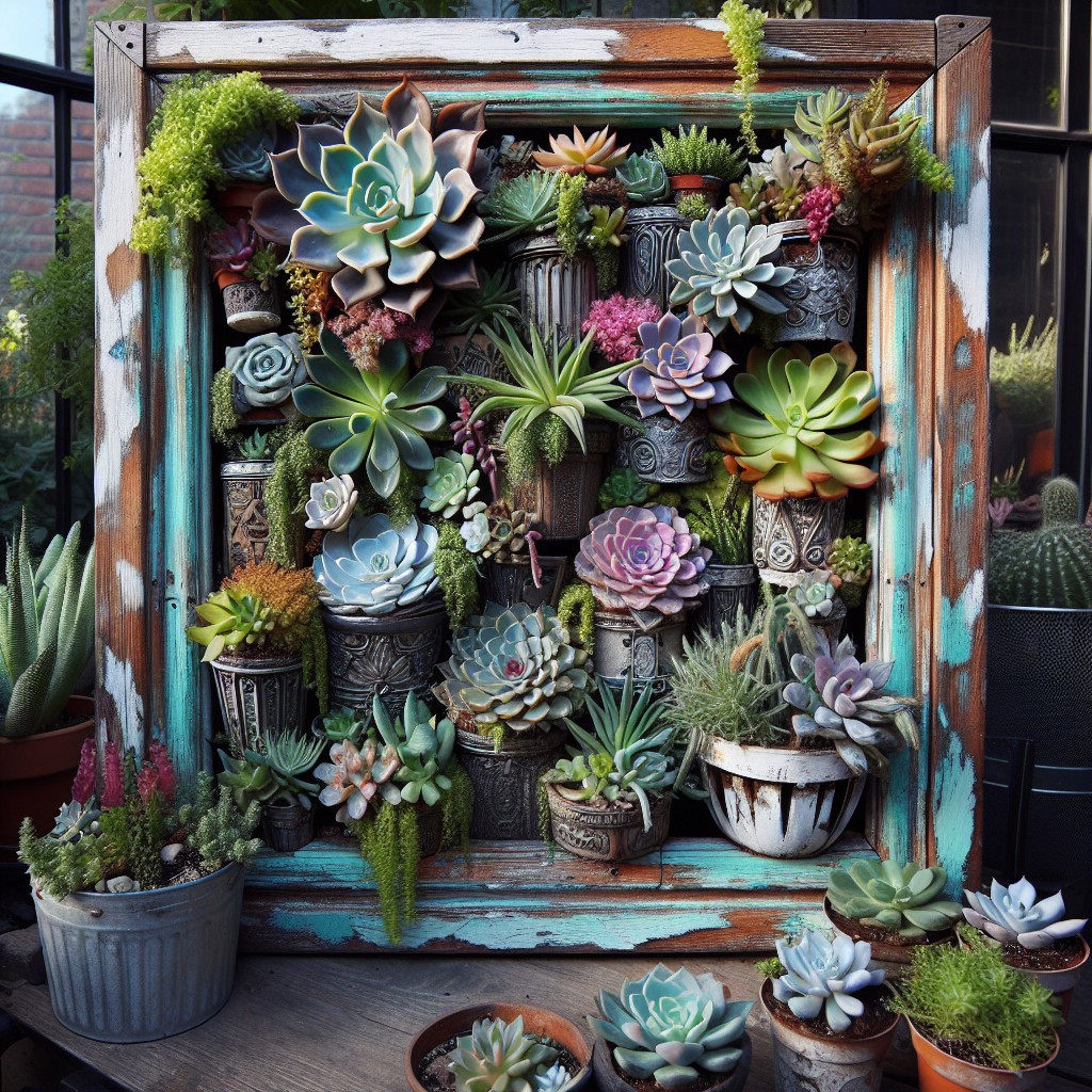 using recycled materials for diy succulent frames