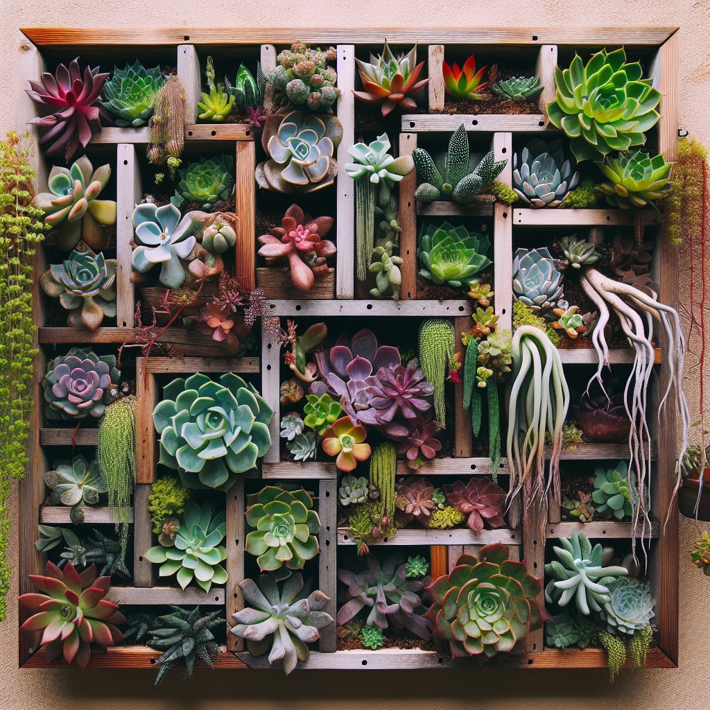 using various succulent types in a single frame