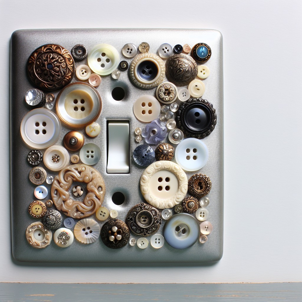 vintage buttons light switch plate