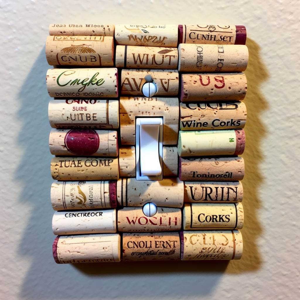wine cork light switch cover