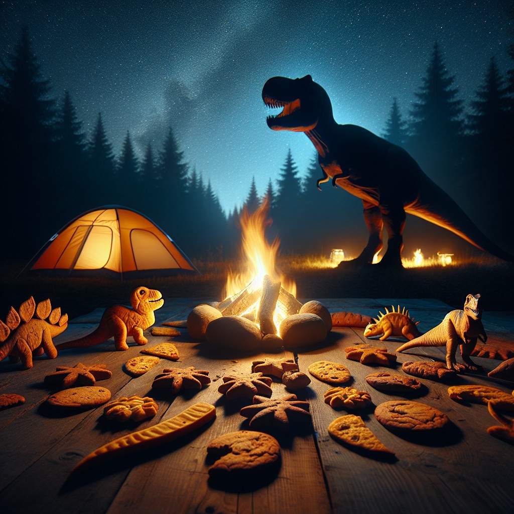 dino themed campfire snacks to go along with your dinosaur tent