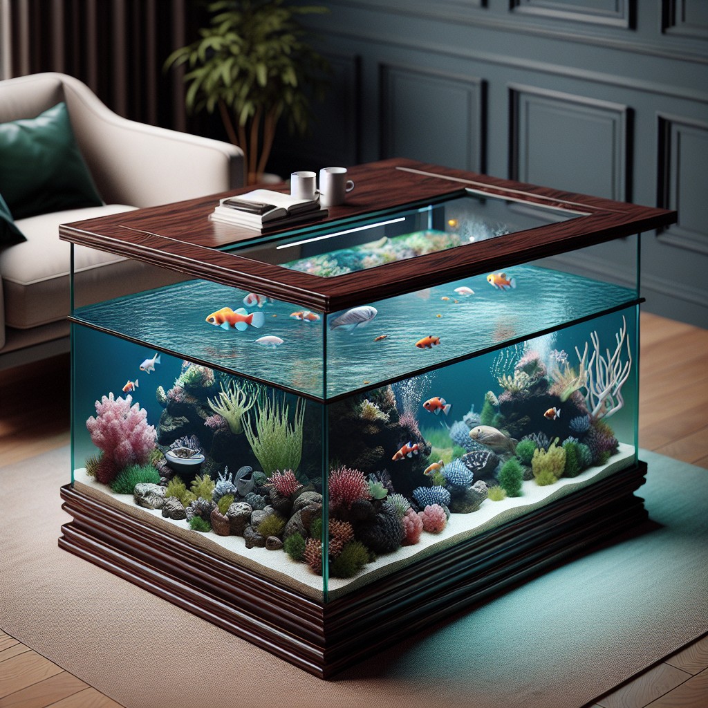 double decker aquarium coffee table