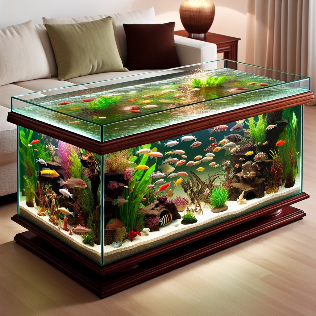 fish tank end table with coffee table combo