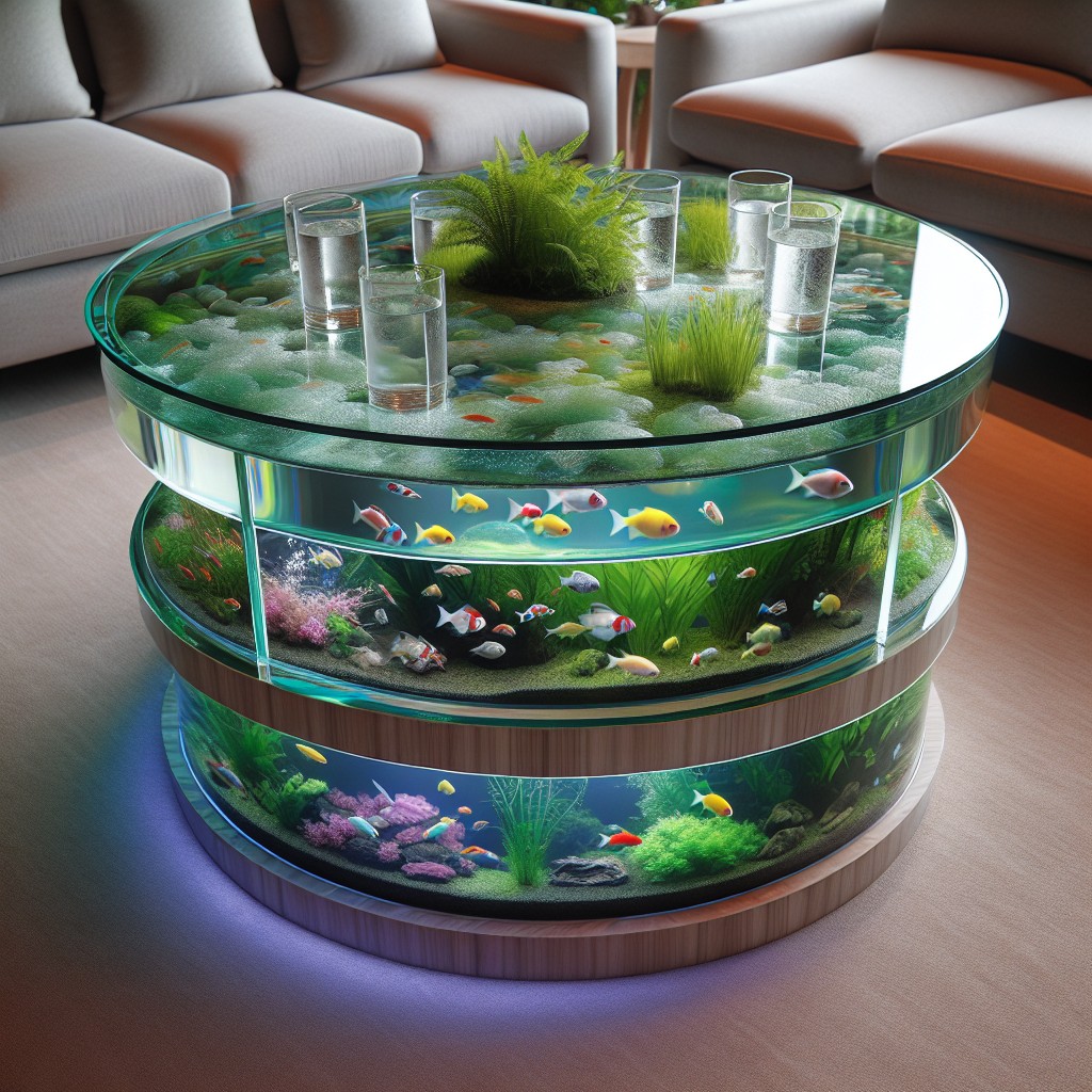 multi tier fish tank coffee table