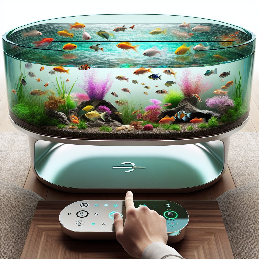 novelty interactive fish tank coffee table