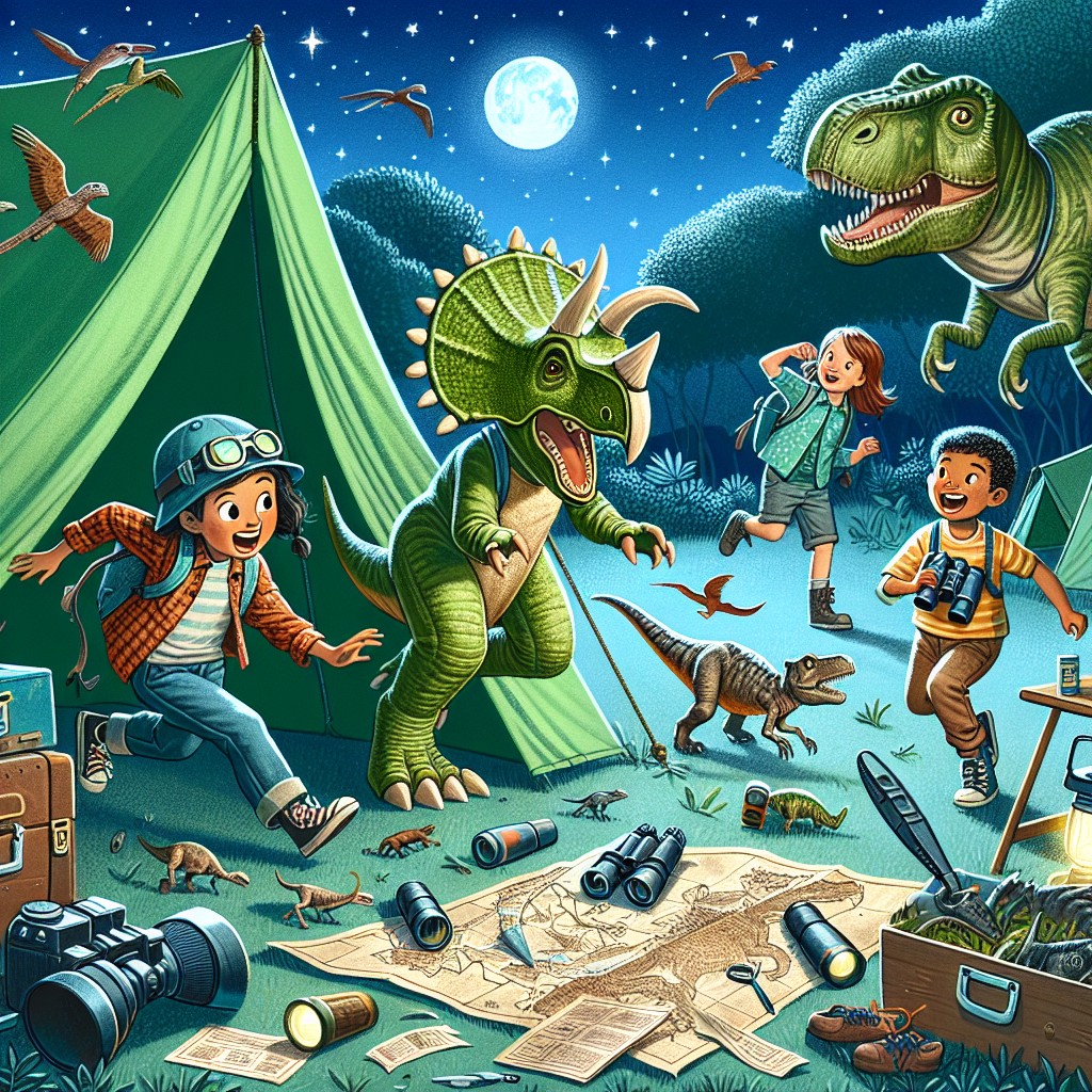 role play games using dinosaur camping tents for imaginative play