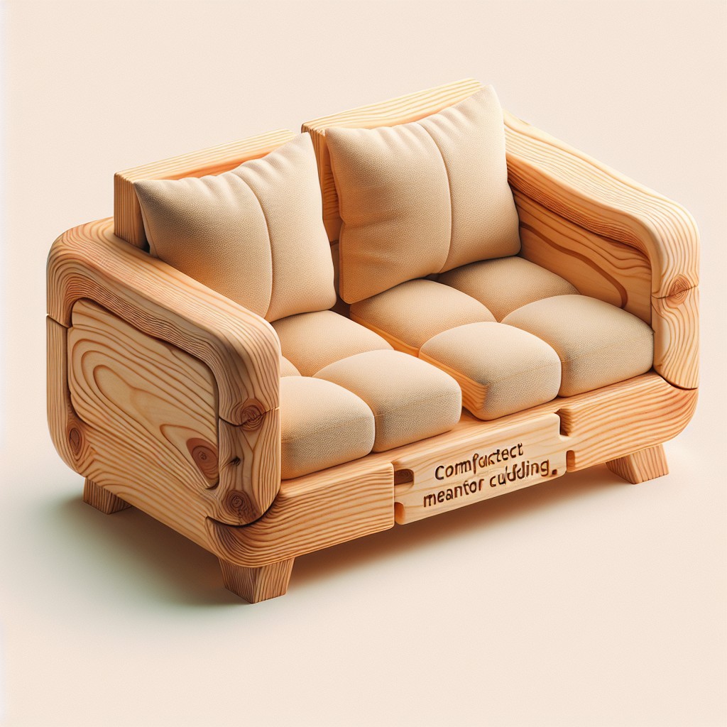 two seater wooden loveseat with cuddler section
