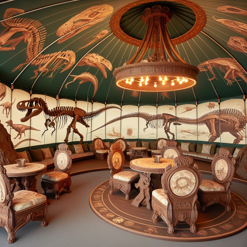 using dinosaur fossil inspired interiors to enhance the camping experience