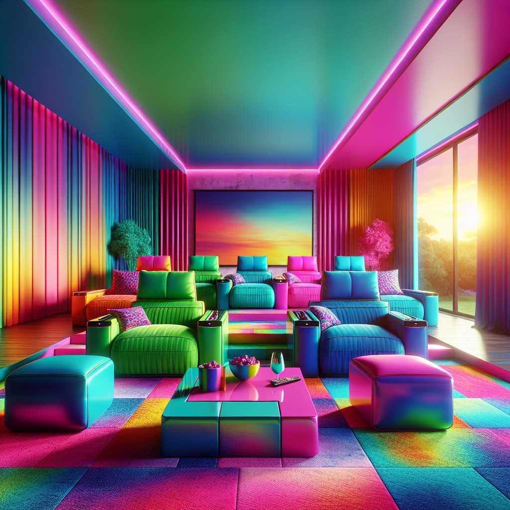 adding vibrancy with multi colored home theater seats