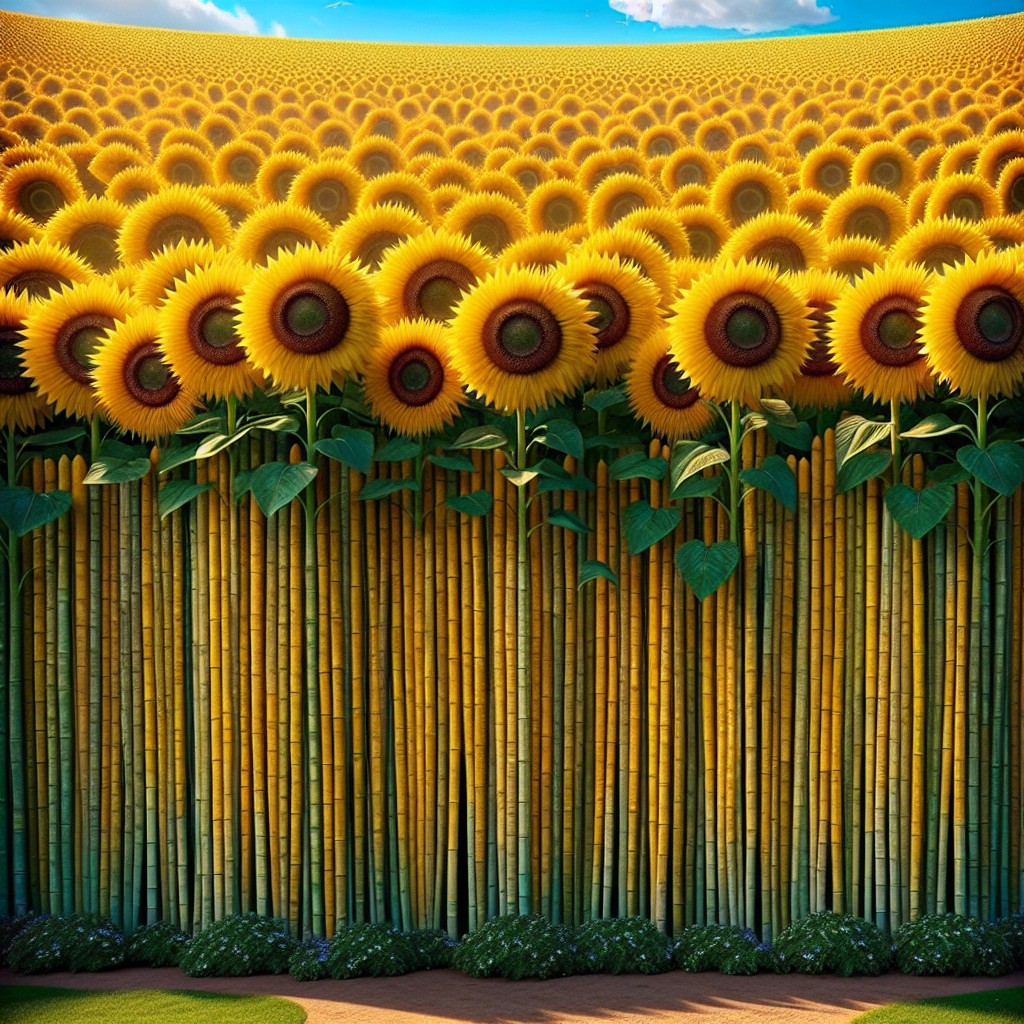 blooming privacy fence tall sunflower varieties