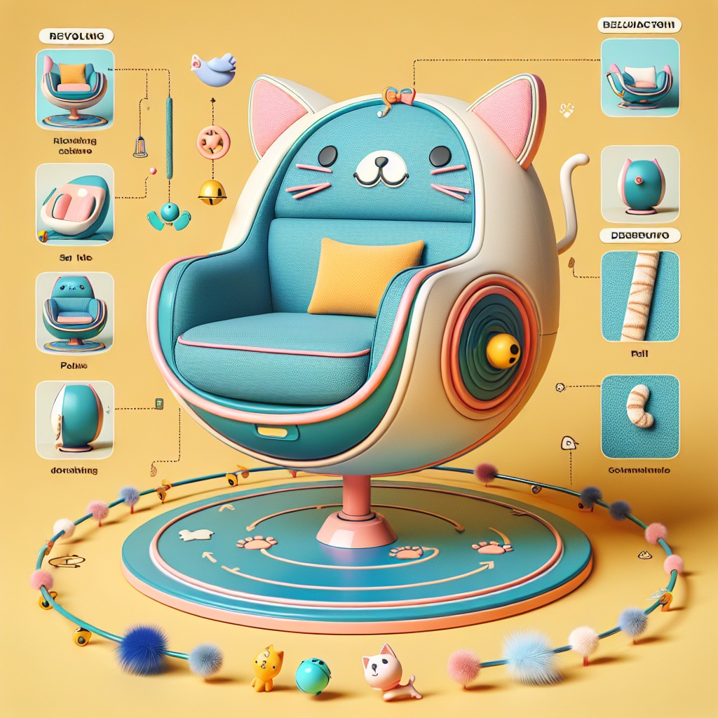 cat furniture revolving interactive chair