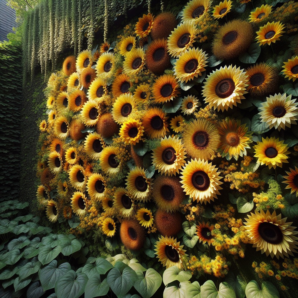 colorful sunflower wall – a vertical garden twist