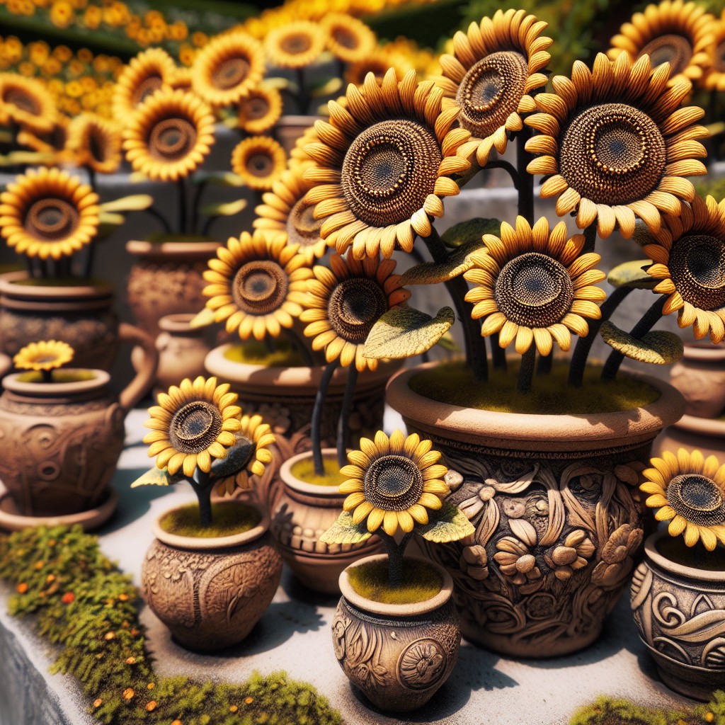 container gardening sunflowers in pots