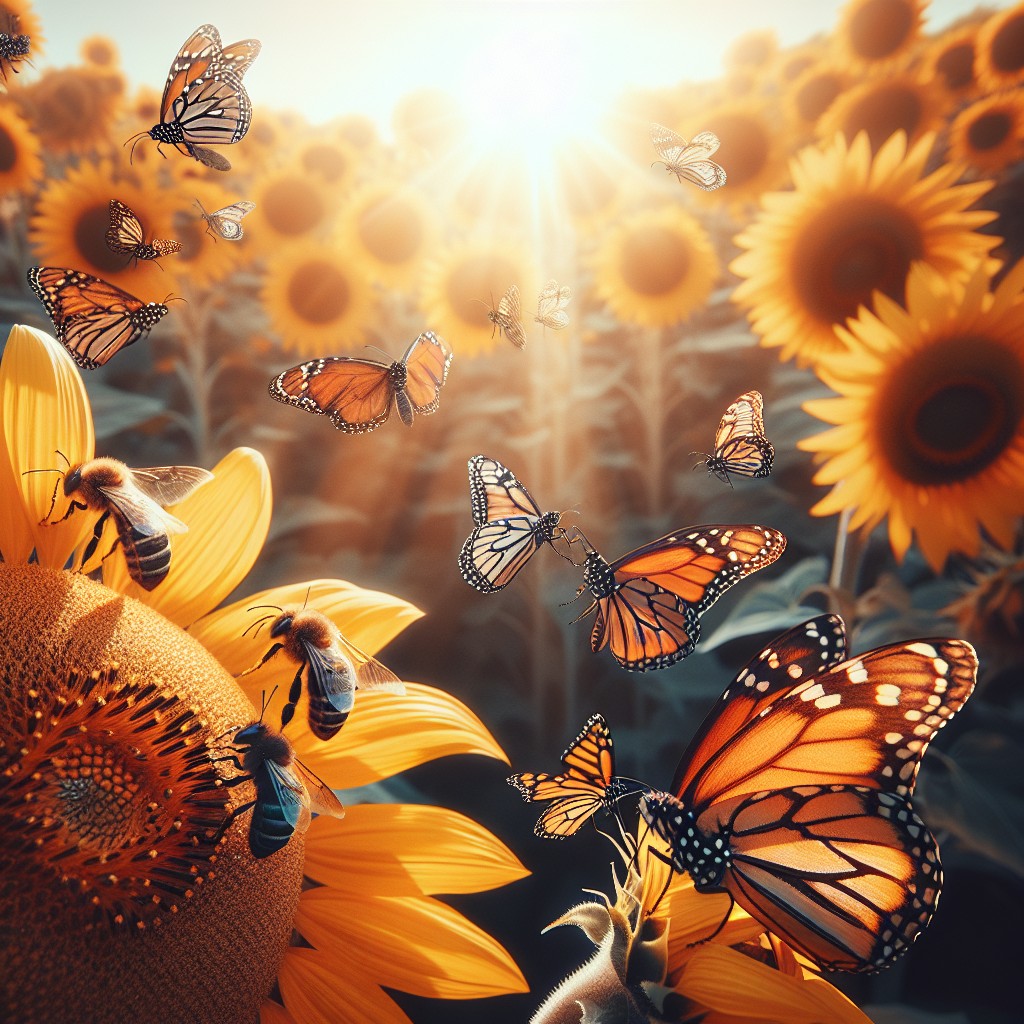 creating a bee and butterfly attracting sunflower grove