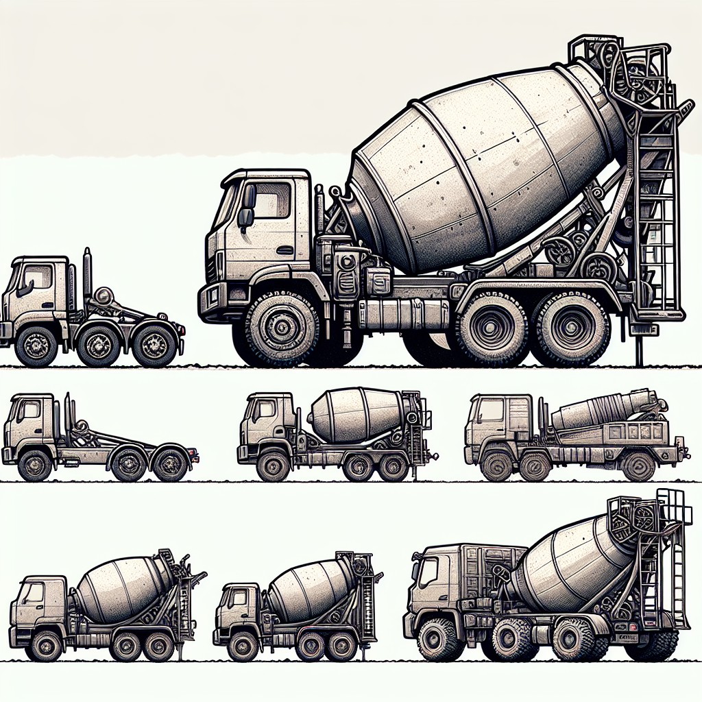 different sizes of concrete trucks