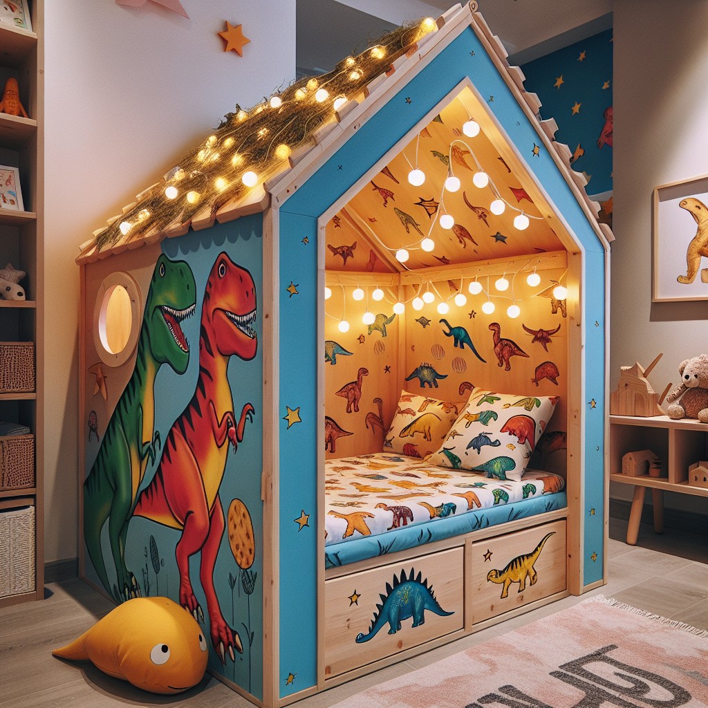dinosaur hut play bed with lights