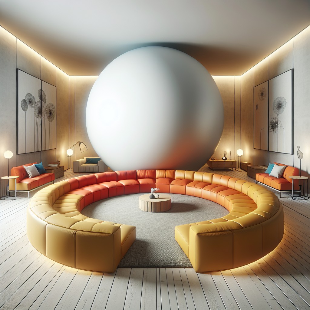 establish a focal point with a bright round couch