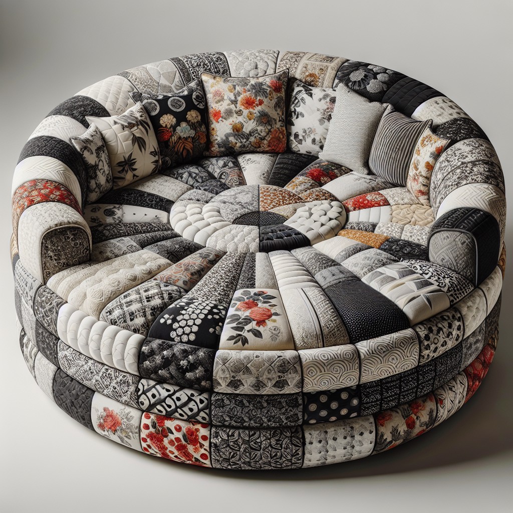experiment with different fabric prints for a round couch