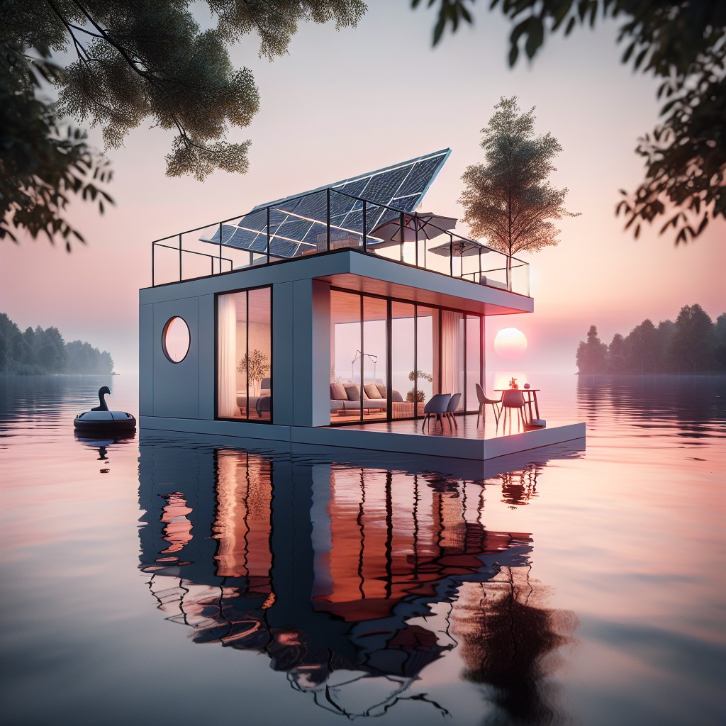 floating tiny houseboat